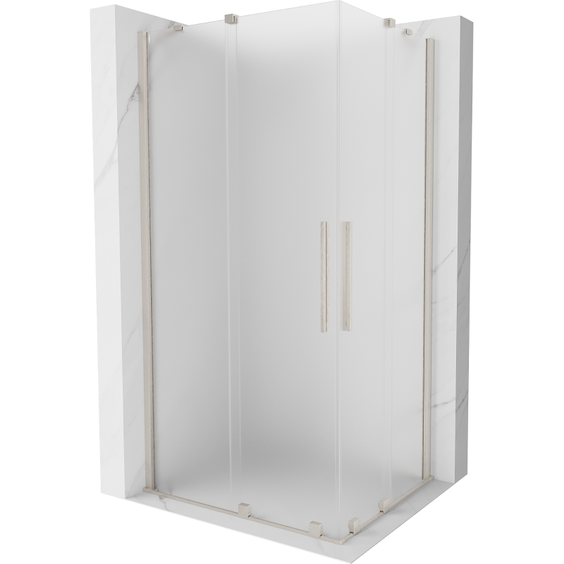 Mexen Velar Kaksi osainen suihkukoppi 100 x 90 cm, huurre, harjattu nikkeli - 871-100-090-32-97