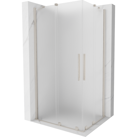 Mexen Velar Duo Duschkabine, verschiebbar, 100 x 90 cm, Eis, gebürstetes Nickel - 871-100-090-32-97