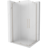 Mexen Velar Duo Duschkabine, verschiebbar, 100 x 90 cm, Eis, gebürstetes Nickel - 871-100-090-32-97