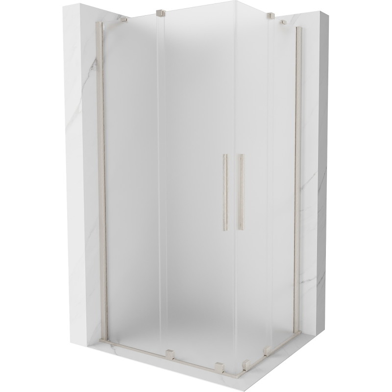Mexen Velar Duo klizni tuš kabina 90 x 80 cm, matirano, brušeni nikal - 871-090-080-32-97