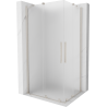 Mexen Velar Διπλή καμπίνα ντους συρόμενη 90 x 80 cm, παγωμένο, βουρτσισμένο