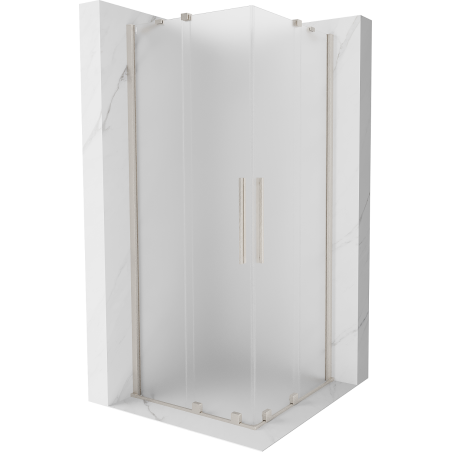 Mexen Velar Duo cabina de ducha corredera 80 x 80 cm, escarcha, níquel cepillado - 871-080-080-32-97