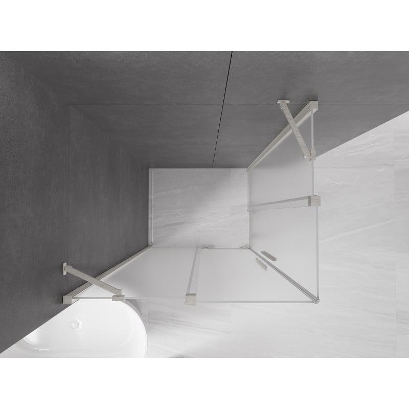 Mexen Velar Duo kabina prysznicowa rozsuwana 100 x 90 cm, szron, nikiel szczotkowany - 871-100-090-32-97
