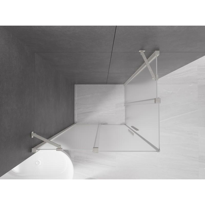 Mexen Velar Duo kabina prysznicowa rozsuwana 90 x 80 cm, szron, nikiel szczotkowany - 871-090-080-32-97