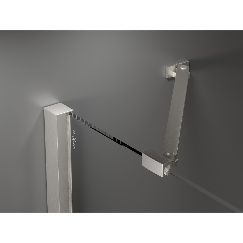 Mexen Velar Duo klizni tuš kabina 90 x 80 cm, matirano, brušeni nikal - 871-090-080-32-97