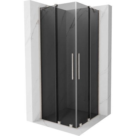Mexen Velar Duo schuifdouchecabine 80 x 80 cm, grafiet, geborsteld nikkel - 871-080-080-42-97