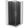 Mexen Velar Duo duschkabin skjutbar 80 x 80 cm, grafit, borstad nickel - 871-080-080-42-97