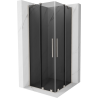 Mexen Velar Duo sliding shower enclosure 80 x 80 cm, graphite, brushed nickel - 871-080-080-42-97