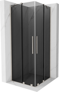 Mexen Velar Duo klizna tuš kabina 80 x 80 cm, grafit, brušeni nikal - 871-080-080-42-97