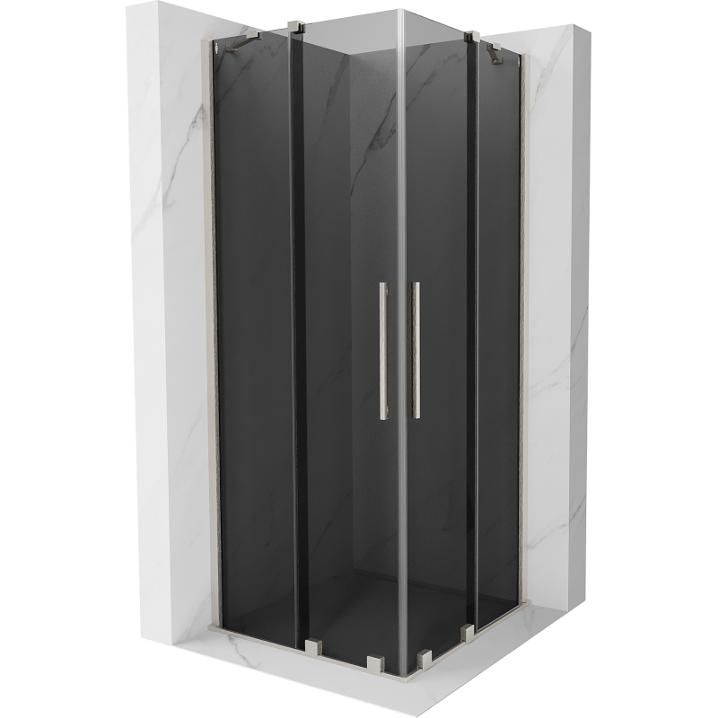 Mexen Velar Duo schuifdouchecabine 90 x 90 cm, grafiet, geborsteld nikkel - 871-090-090-42-97