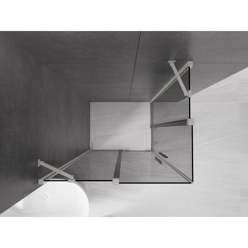 Mexen Velar Duo liukuva suihkukoppi 100 x 90 cm, grafiitti, harjattu nikkeli - 871-100-090-42-97