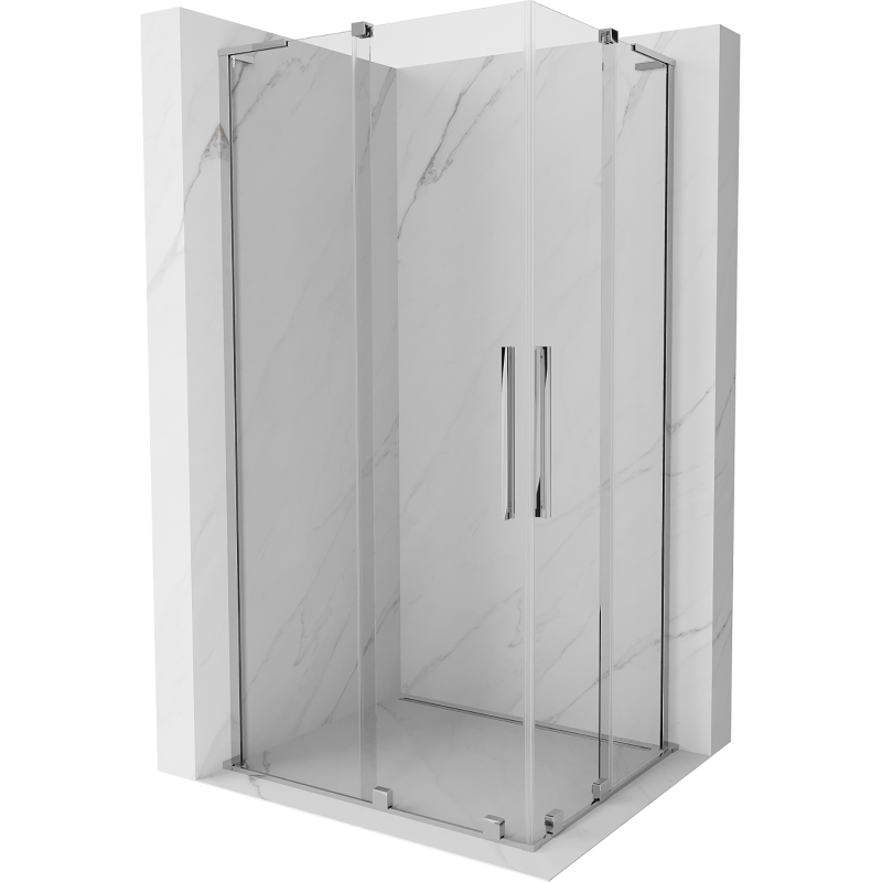 Mexen Velar L Duo cabine de douche coulissante 90 x 80 cm, transparent, chrome - 871-090-080-02-03-01