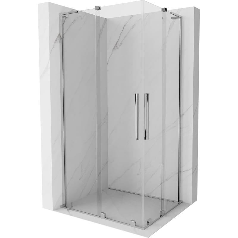 Mexen Velar L Duo dušiinurk liuguks 90 x 80 cm, läbipaistev, kroom - 871-090-080-02-03-01