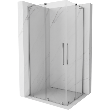 Mexen Velar L Duo cabine de douche coulissante 90 x 80 cm, transparent, chrome - 871-090-080-02-03-01