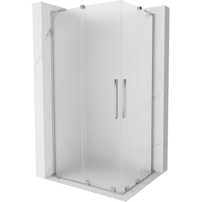Mexen Velar L Duo liuguks dušinurk 90 x 80 cm, matt, krom - 871-090-080-02-33-01