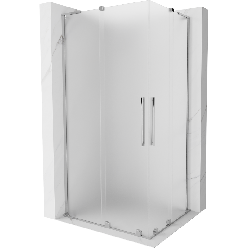 Mexen Velar L Duo Schiebeduschkabine 90 x 80 cm, matt, Chrom - 871-090-080-02-33-01