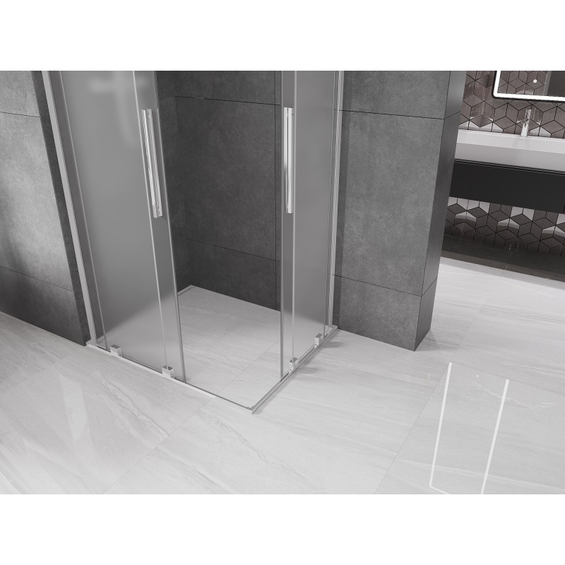 Mexen Velar L Duo kabina prysznicowa rozsuwana 100 x 90 cm, szron, chrom - 871-100-090-02-33-01