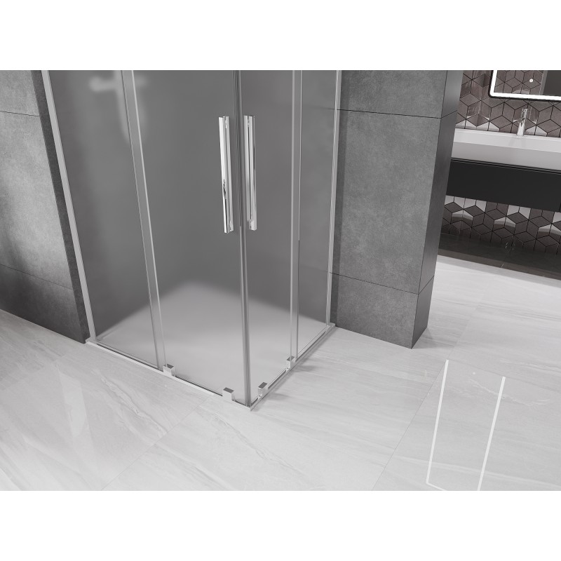 Mexen Velar L Duo kabina prysznicowa rozsuwana 90 x 80 cm, szron, chrom - 871-090-080-02-33-01