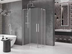 Mexen Velar L Duo Schiebeduschkabine 90 x 80 cm, matt, Chrom - 871-090-080-02-33-01