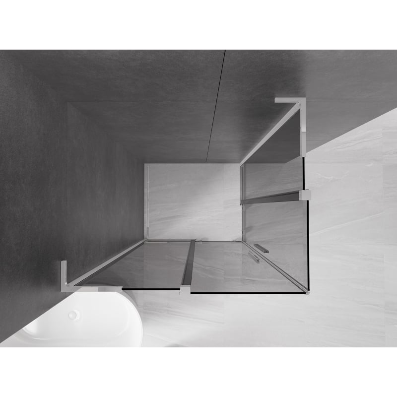 Mexen Velar L Duo liuglev duššinurk 90 x 80 cm, grafiit, kroom - 871-090-080-02-43-01