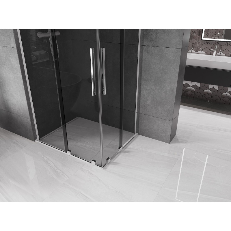 Mexen Velar L Duo klizni tuš kabina 100 x 90 cm, grafit, krom - 871-100-090-02-43-01