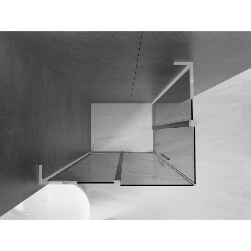 Mexen Velar L Duo cabine de duche deslizante 100 x 90 cm, grafite, cromado - 871-100-090-02-43-01