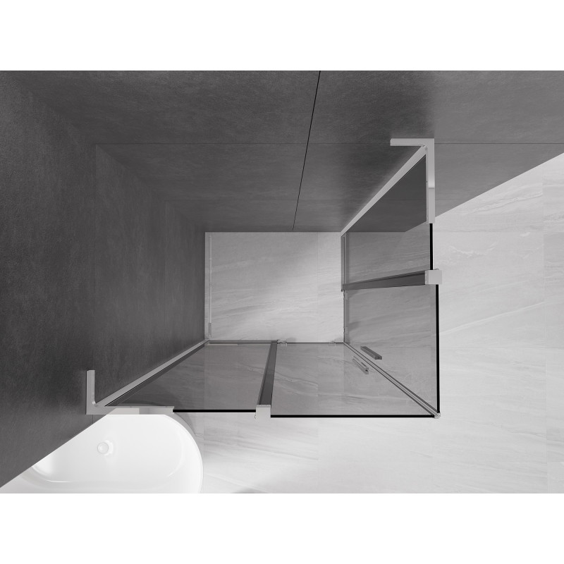 Mexen Velar L Duo klizni tuš kabina 100 x 90 cm, grafit, krom - 871-100-090-02-43-01