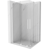 Mexen Velar L Duo liuguksega dušinurk 90 x 80 cm, läbipaistev, valge - 871-090-080-02-03-20