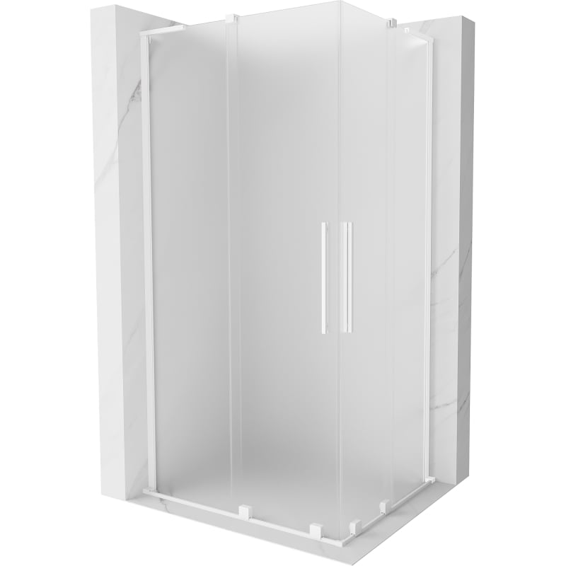 Mexen Velar L Duo lükandav dušikabiin 90 x 80 cm, matt, valge - 871-090-080-02-33-20