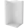 Mexen Velar L Duo Duschkabine schiebbar 100 x 90 cm, gefrostet, weiß - 871-100-090-02-33-20