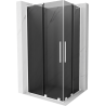Mexen Velar L Duo sliding shower enclosure 90 x 80 cm, graphite, white - 871-090-080-02-43-20