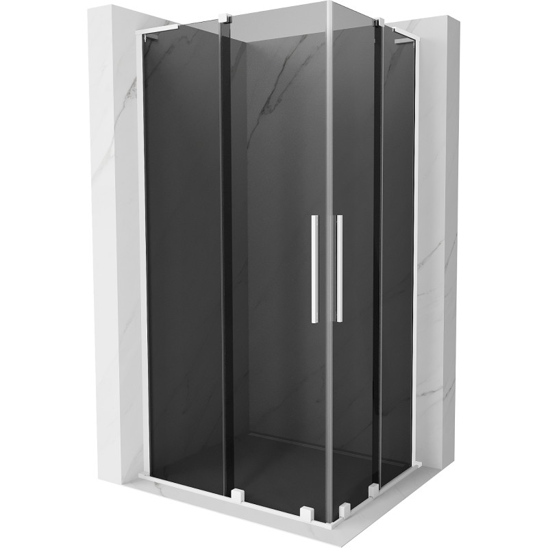 Mexen Velar L Duo lükandustega dušinurk 100 x 90 cm, grafiit, valge - 871-100-090-02-43-20