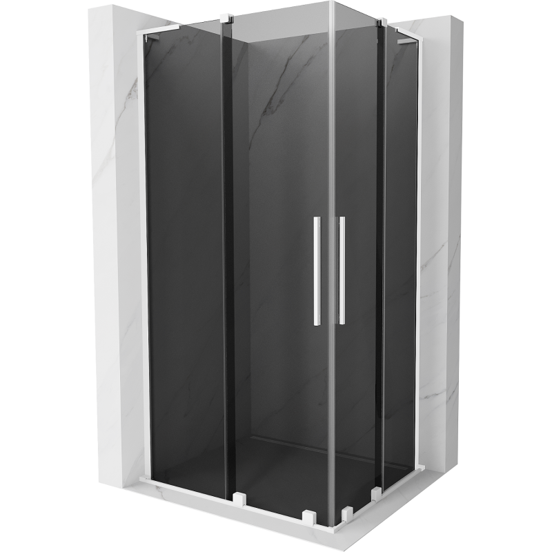 Mexen Velar L Duo skjutduschkabin 100 x 90 cm, grafit, vit - 871-100-090-02-43-20
