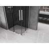Mexen Velar L Duo sliding shower cabin 100 x 90 cm, graphite, white - 871-100-090-02-43-20