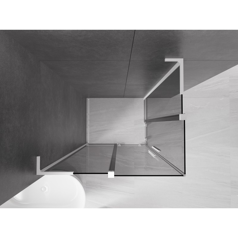 Mexen Velar L Duo kabina prysznicowa rozsuwana 90 x 80 cm, grafit, biała - 871-090-080-02-43-20