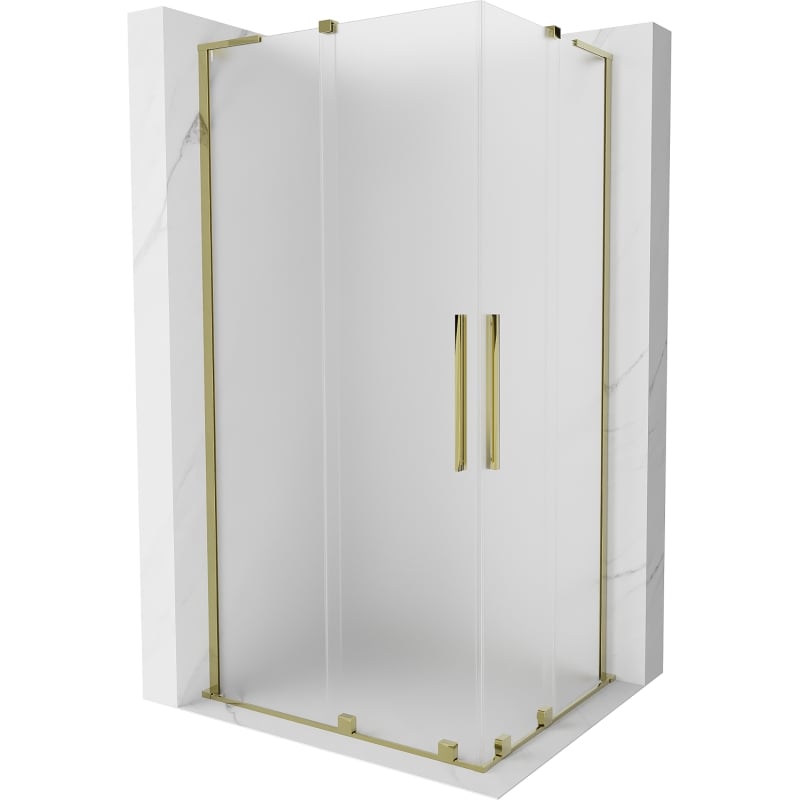 Mexen Velar L Duo liuguks dušikabiin 90 x 80 cm, härmatatud, kuldne - 871-090-080-02-33-50