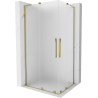 Mexen Velar L Duo skjutbar duschkabin 90 x 80 cm, frost, guld - 871-090-080-02-33-50