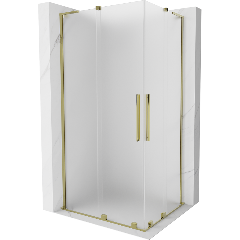 Mexen Velar L Duo cabine de douche coulissante 100 x 90 cm, givrée, or - 871-100-090-02-33-50