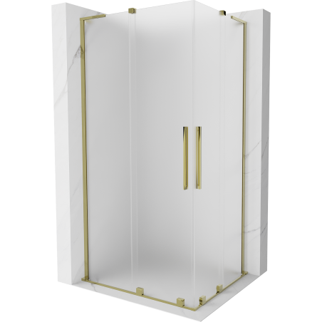Mexen Velar L Duo cabine de douche coulissante 100 x 90 cm, givrée, or - 871-100-090-02-33-50