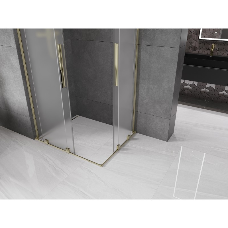 Mexen Velar L Duo kabina prysznicowa rozsuwana 100 x 90 cm, szron, złota - 871-100-090-02-33-50