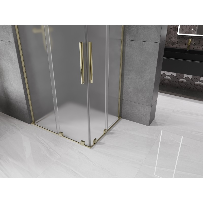 Mexen Velar L Duo kabina prysznicowa rozsuwana 100 x 90 cm, szron, złota - 871-100-090-02-33-50