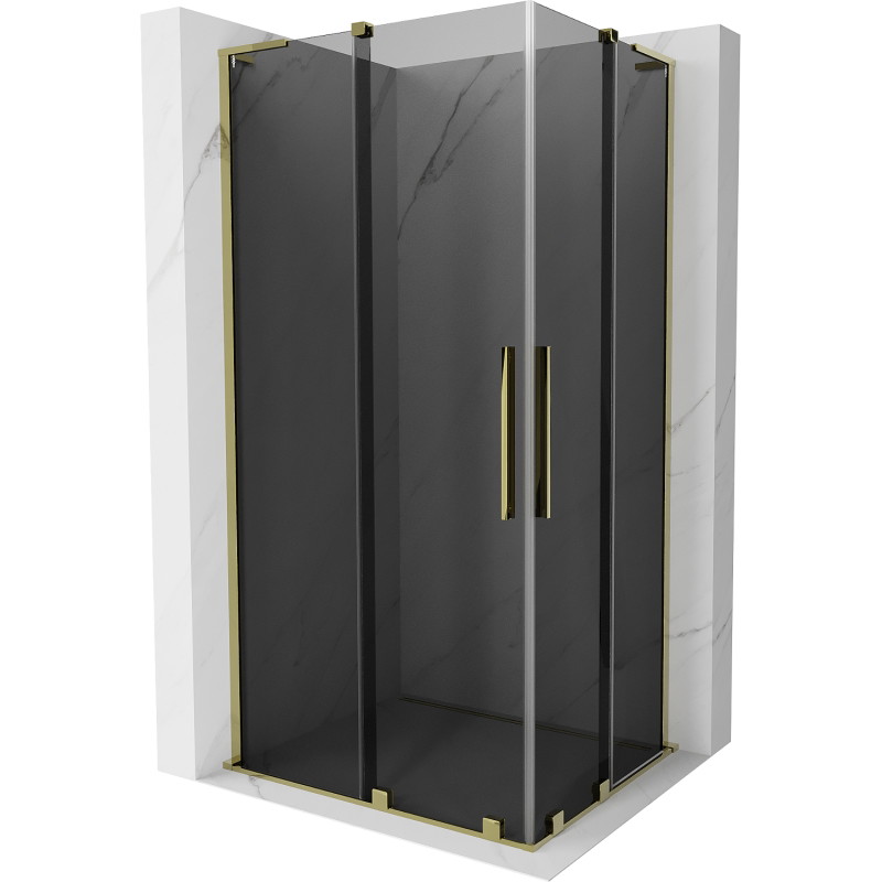 Mexen Velar L Duo lükand dušikabiin 90 x 80 cm, grafiit, kuldne - 871-090-080-02-43-50