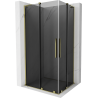 Mexen Velar L Duo sliding shower cabin 90 x 80 cm, graphite, gold - 871-090-080-02-43-50