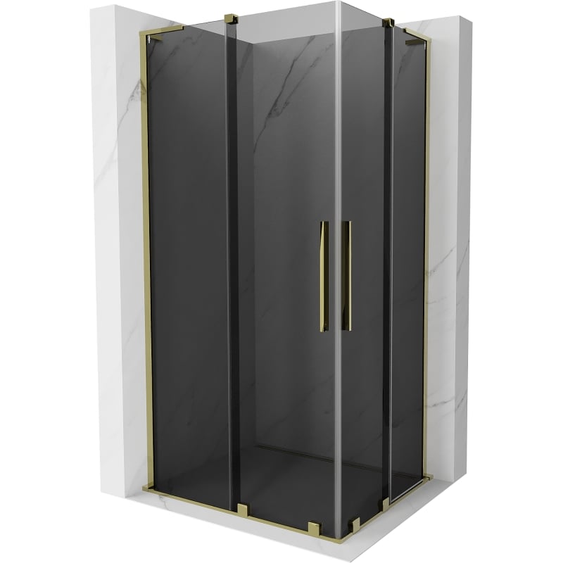 Mexen Velar L Duo lükand dušikabiin 100 x 90 cm, grafiit, kuld - 871-100-090-02-43-50