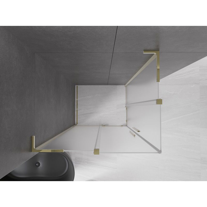 Mexen Velar L Duo cabina de ducha corredera 100 x 90 cm, escarcha, oro - 871-100-090-02-33-50