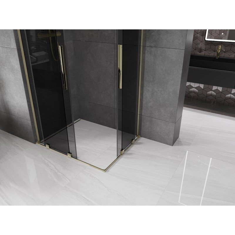 Mexen Velar L Duo kabina prysznicowa rozsuwana 90 x 80 cm, grafit, złota - 871-090-080-02-43-50