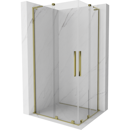 Mexen Velar L Duo cabine de douche coulissante 90 x 80 cm, transparent, dorée - 871-090-080-02-03-50