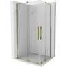 Mexen Velar L Duo douchecabine schuifdeur 90 x 80 cm, transparant, goud - 871-090-080-02-03-50