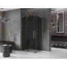 Mexen Velar L Duo sliding shower cabin 90 x 80 cm, graphite, gold - 871-090-080-02-43-50