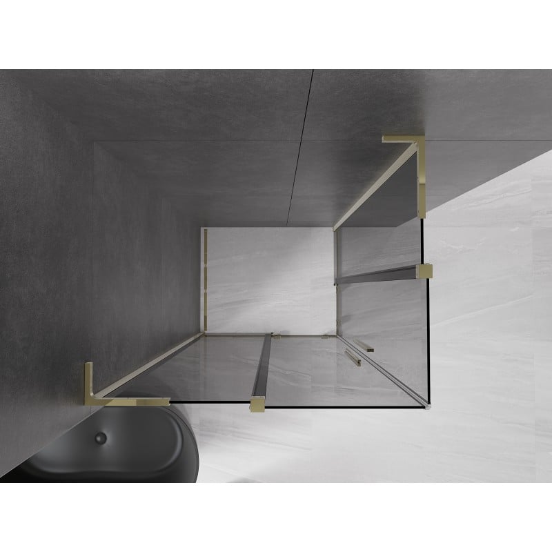 Mexen Velar L Duo kabina prysznicowa rozsuwana 90 x 80 cm, grafit, złota - 871-090-080-02-43-50